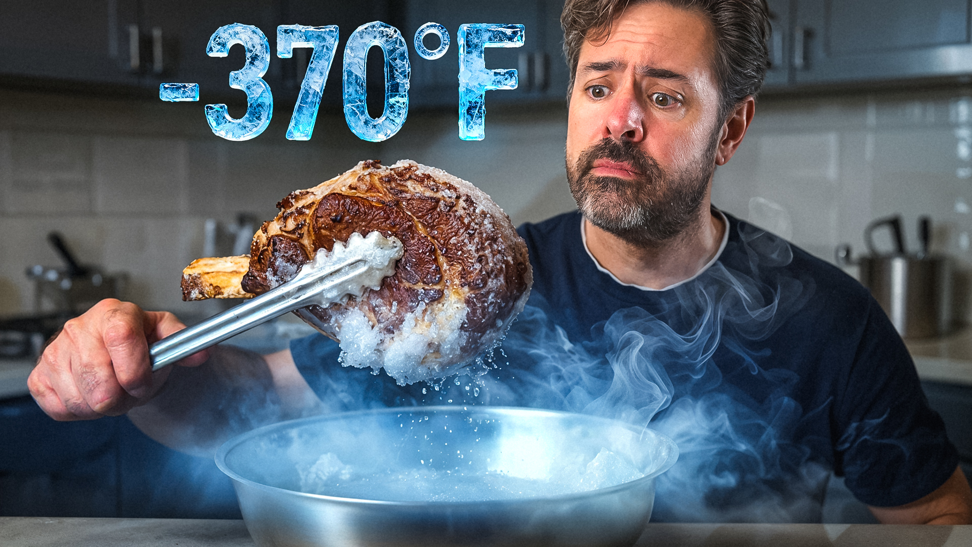 Chris cryo-searing a ribeye steak